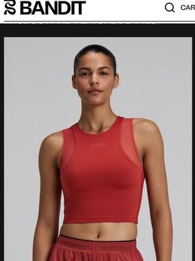 Bandit Red Crop Athletic Tank